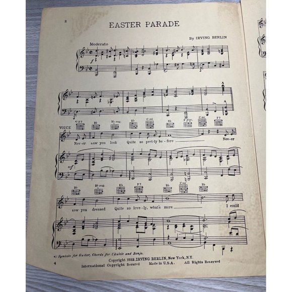Easter Parade Vintage Piano Sheet Music Irving Berlin 1933 - Picture 2 of 5
